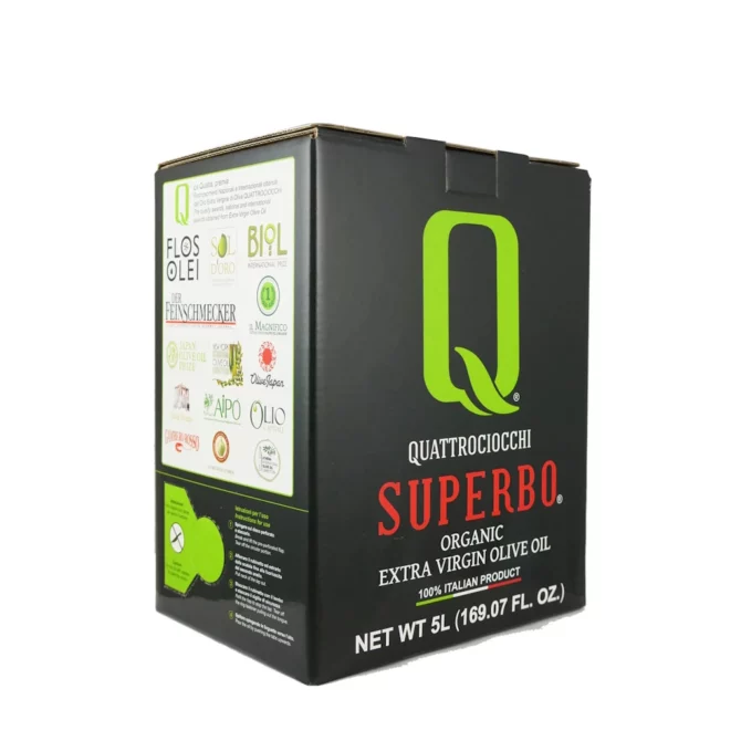 extra virgin olive oil Quattrociocchi Superbo Organic 5L Bag-in-Box 4-Pack