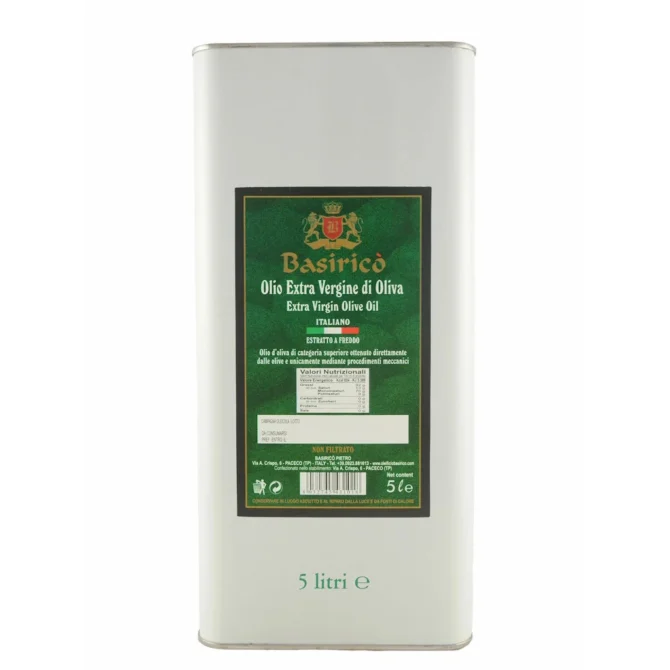 extra virgin olive oil Basirico Unfiltered 5L Tin 4-Pack