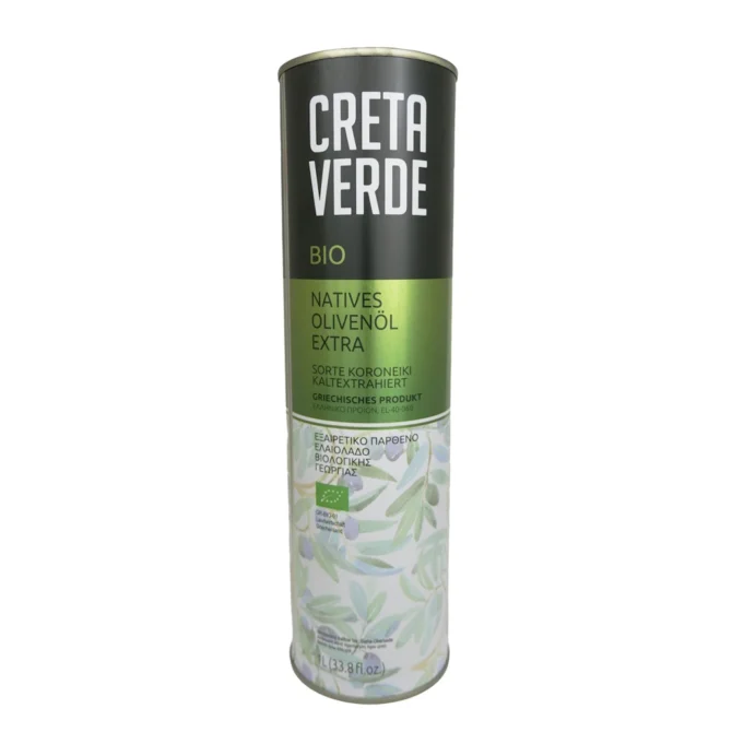 extra virgin olive oil Creta Verde Organic 1L Tin 12-Pack