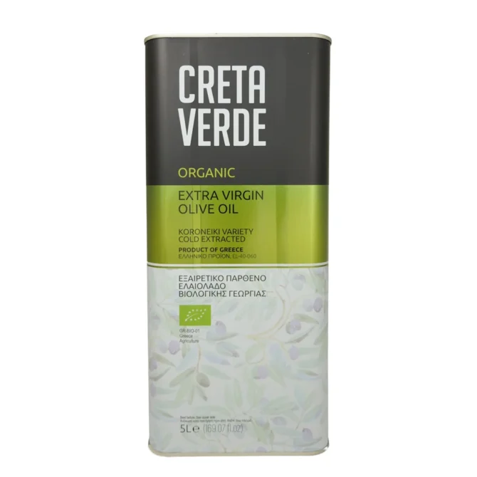 extra virgin olive oil Creta Verde Organic 5L Tin 4-Pack