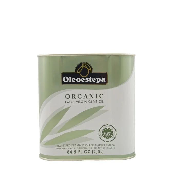 extra virgin olive oil Oleoestepa Organic 2.5L Tin 8-Pack