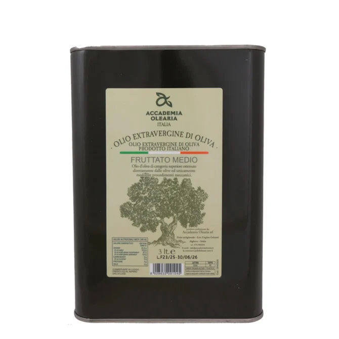 extra virgin olive oil Accademia Olearia Fruttato 3L Tin 4-Pack Bosana Semidana
