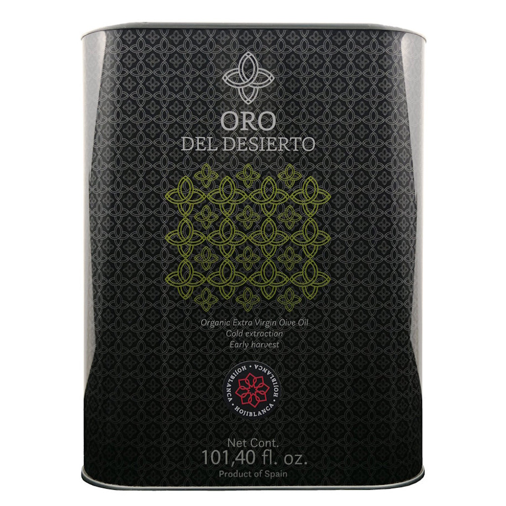 extra virgin olive oil Oro del Desierto Organic Hojiblanca 3L Tin 3-Pack